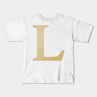 The Letter L Gold Metallic Design Kids T-Shirt